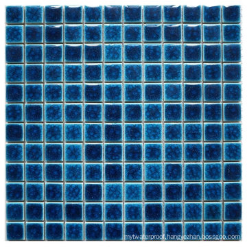 Crackle Glaze Porcelain China Floor Blue Tile Mosaic for Showers Kitchen